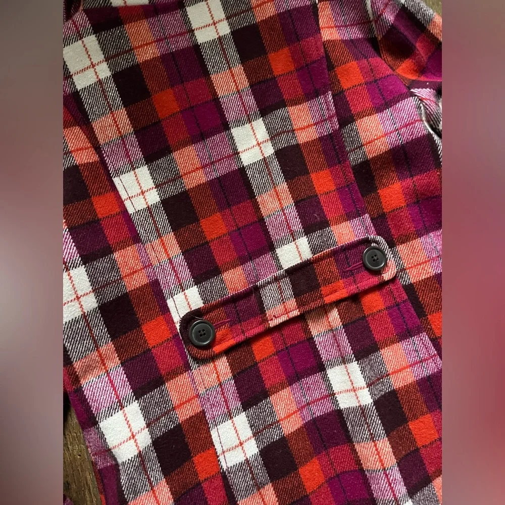 Old Navy plaid peacoat jacket girls‎ size large